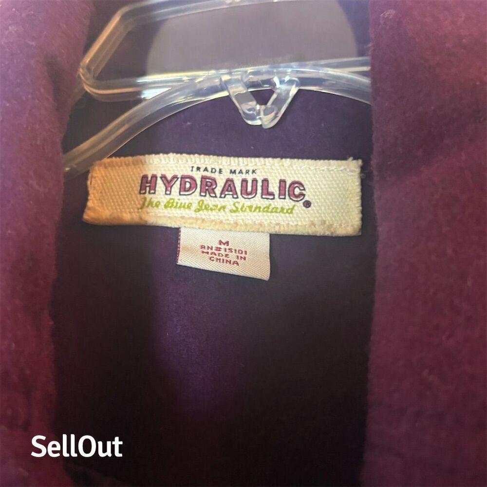 Hydraulic Women's Purple Pea Coat Size M Long Sleeve Button-Up